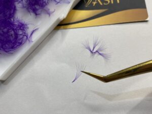 Alternative view of Purple Lashes Premade Fans