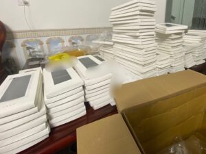 Alternative view of Semi-finished Fans (Fans in lines)