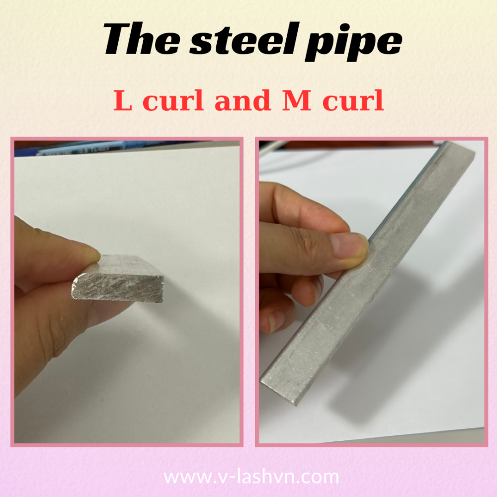 The steel pipe to make L and M curl